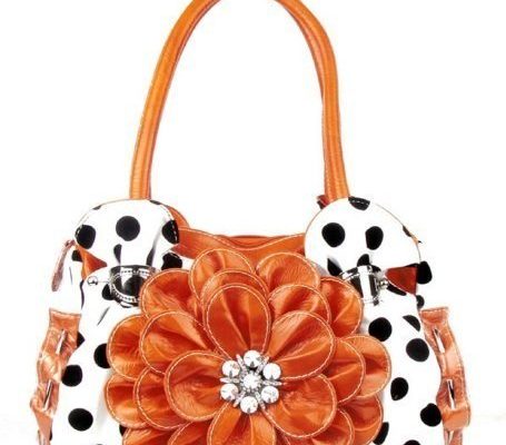 HBM Polka Dot Orange Flower Rhinestone Purse Review