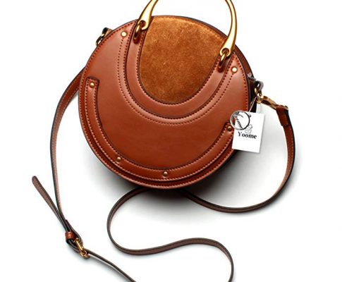 Yoome Elegant Rivet Bag Punk Purse Circular Ring Handle Handbags Cowhide Crossbody Bags For Women Review