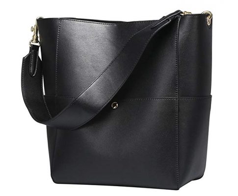 S-ZONE Women’s Vintage Leather Bucket Tote Shoulder Bag Hobo Handbag Purse Review