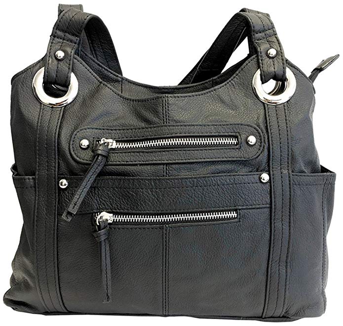 Leather Locking Concealment Purse - CCW Concealed Carry Gun Shoulder Bag