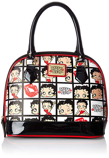 Loungefly Betty Boop Face Kisses Aop Mini Patent Qui Top Handle Bag