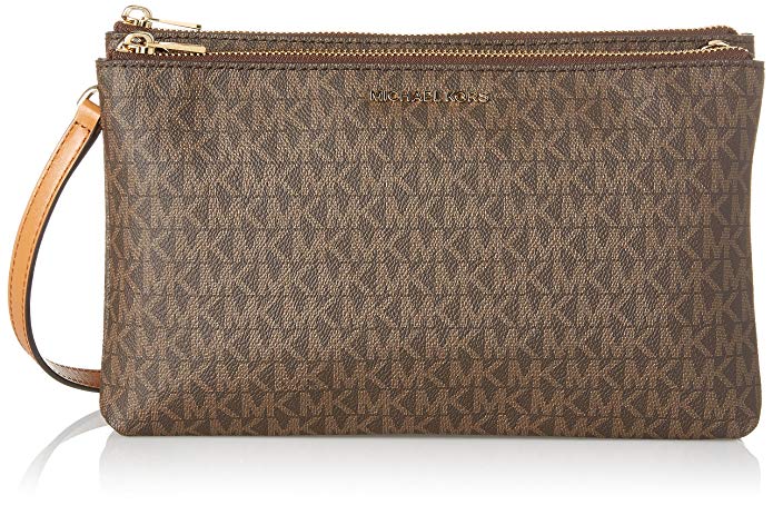 Michael Kors Adele Signature Double Gusset Crossbody, Brown