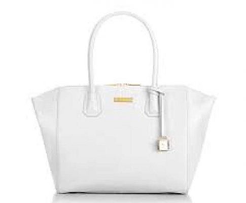 JOY & IMAN Genuine Leather “Best Friend” City Womens Satchel with Watch – White Review