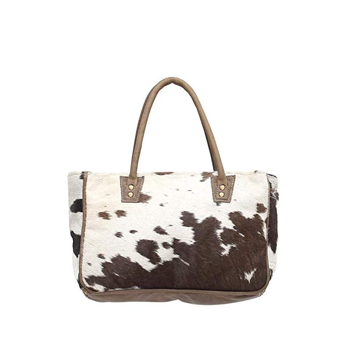 Myra Bags Bucket Genuine Leather with Animal Print Tote Bag S-0981