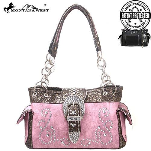 Montana West Concealed Handgun Collection Handbag & Wallet Set, New 2015 (Pink)