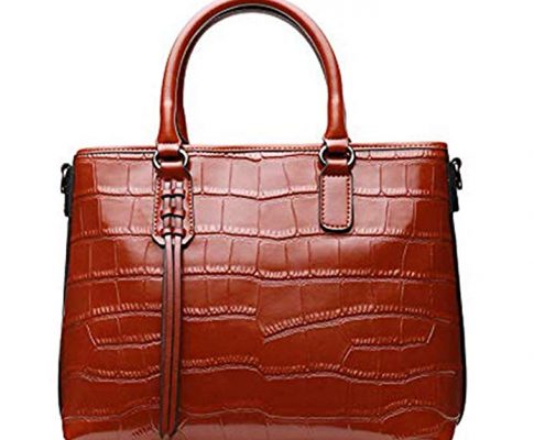 Women Genuine Leather Handbags Embossed-Crocodile Cowhide Top-handle Bags Shoulder Bags Review