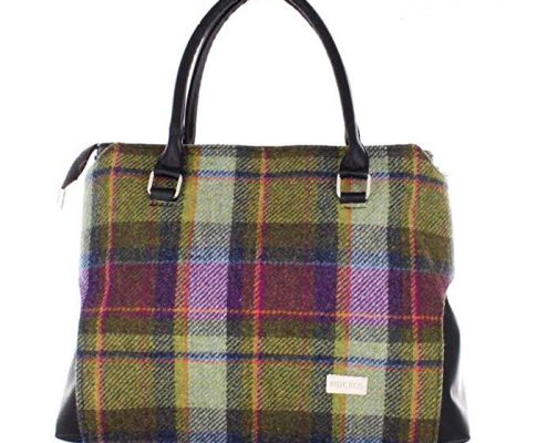 Ladies luxury Plaid Handbag – Green and Purple Review