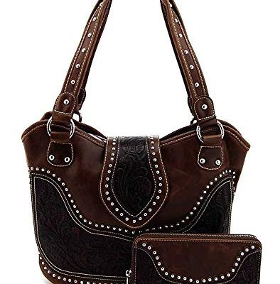 Concealed Carry Tooled Leather Shoulder Purse – Concealed Weapon Gun Bag w/ Matching Wallet By Montana West Review