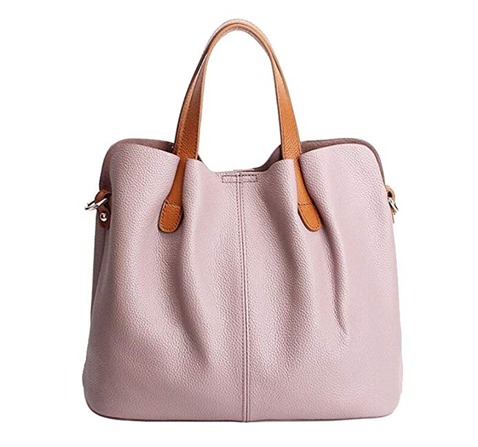 FairyBridal Magnetic Buckle Soft Genuine Leather Totes for Women Shoulder Bags Tablet Satchel