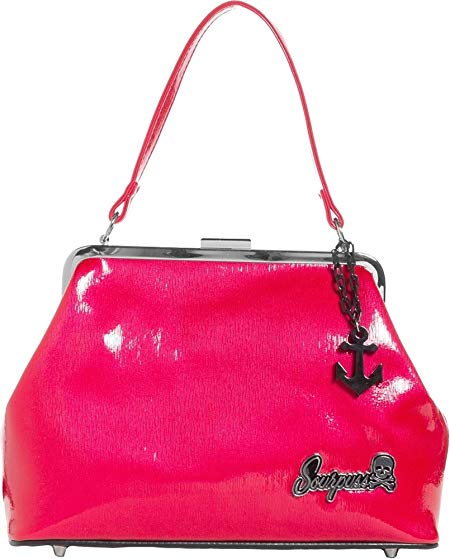 Sourpuss Brand - Raspberry Betsy Purse with Black Anchor Charm