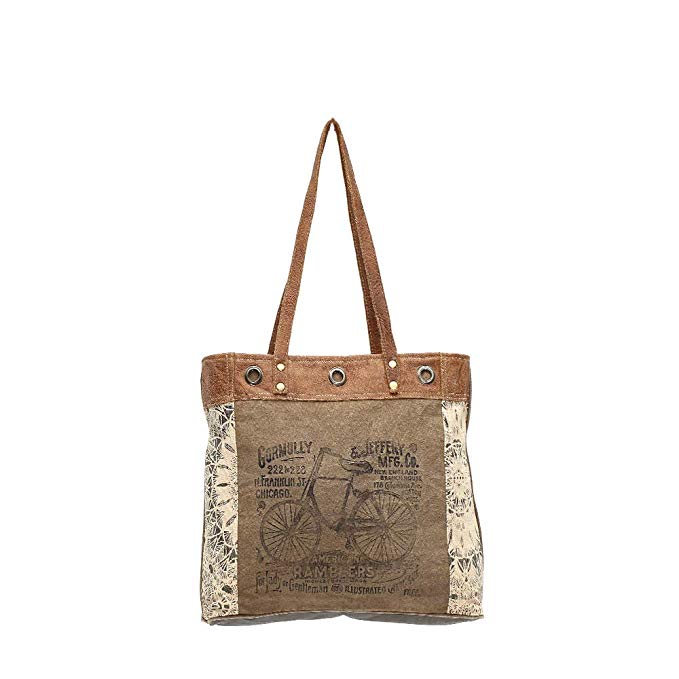 Myra Bags Bicycle Upcycled Canvas Tote Bag S-0935