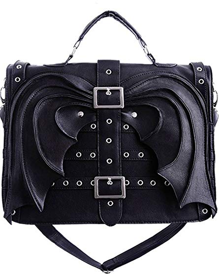 Restyle Gothic Vamp Gotham Knight Bat Wings Devil Wings Black Satchel Bag