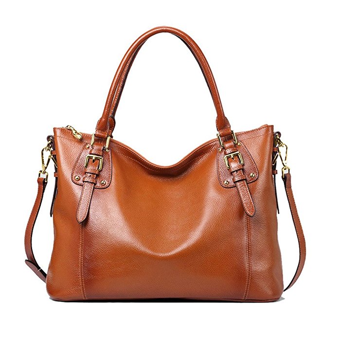 Kattee Women's Vintage Genuine Leather Tote Shoulder Bag