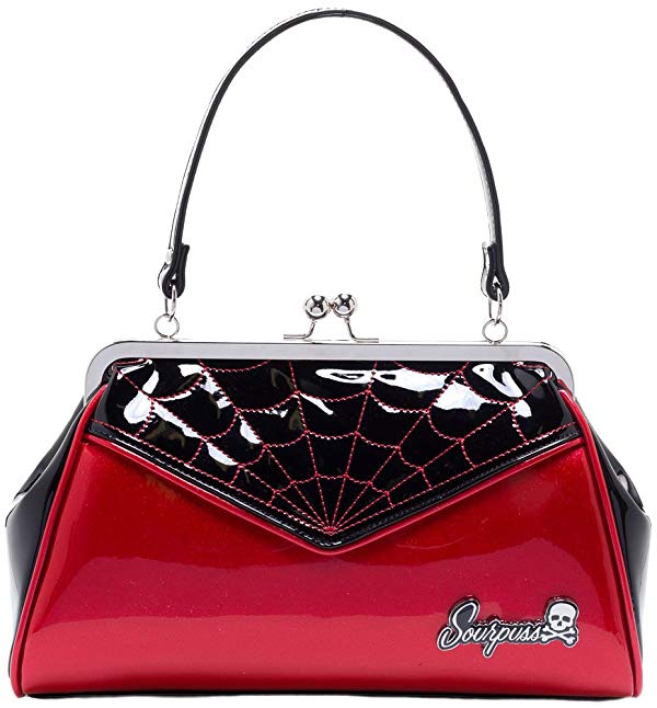 Sourpuss Spiderweb Backseat Baby Purse Red