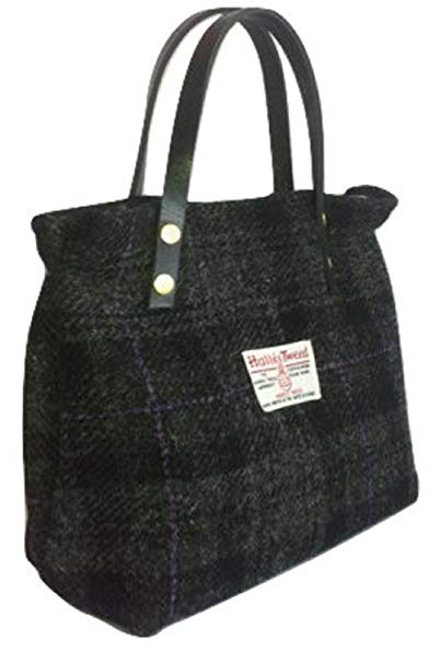 Harris Tweed ladies Runner Bag - Black House design hand made in Scotland