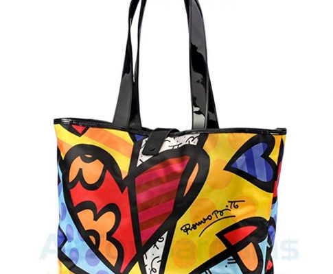 Romero Britto Satin Large Tote Bag Heart Design Medium New Pop Art Women Review