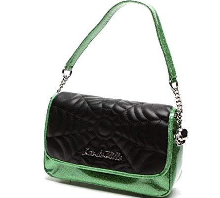 Lux De Ville Black Widow Small Tote Black Matte Green Envy Sparkle skull bauble Review