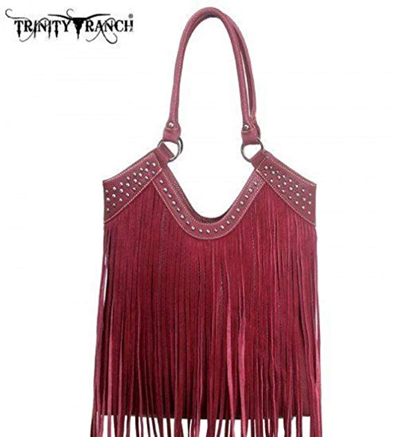 Montana West TR09-8560 Trinity Ranch Fringe Design Western Handbag Purse