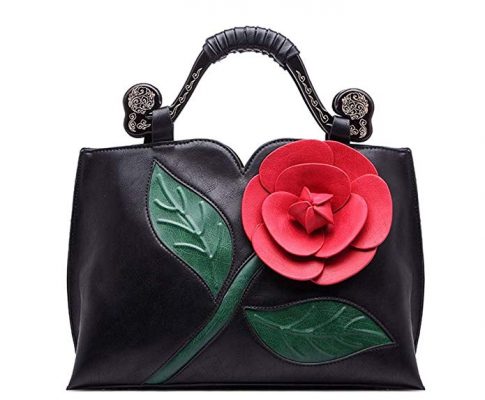 Moonwind Vintage PU Leather Rose Satchel Tote Women Shoulder Bags Handbag Purses Review