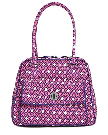 Vera Bradley Katalina Pink Diamonds Turnlock Satchel