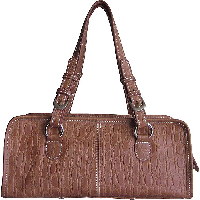 AmeriLeather Classy Belt Stitched Leather Satchel