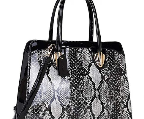 Dasein Patent Faux Leather with Snake Skin Detail Shoulder Bag Review