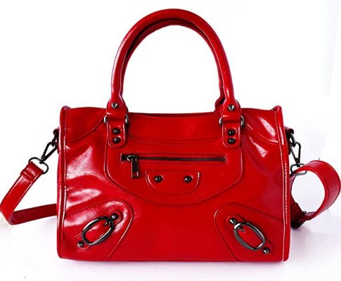 Ladies Satchel Purse Bag Urban Stylish Modern Cute for Everyday in Sassy Red Review