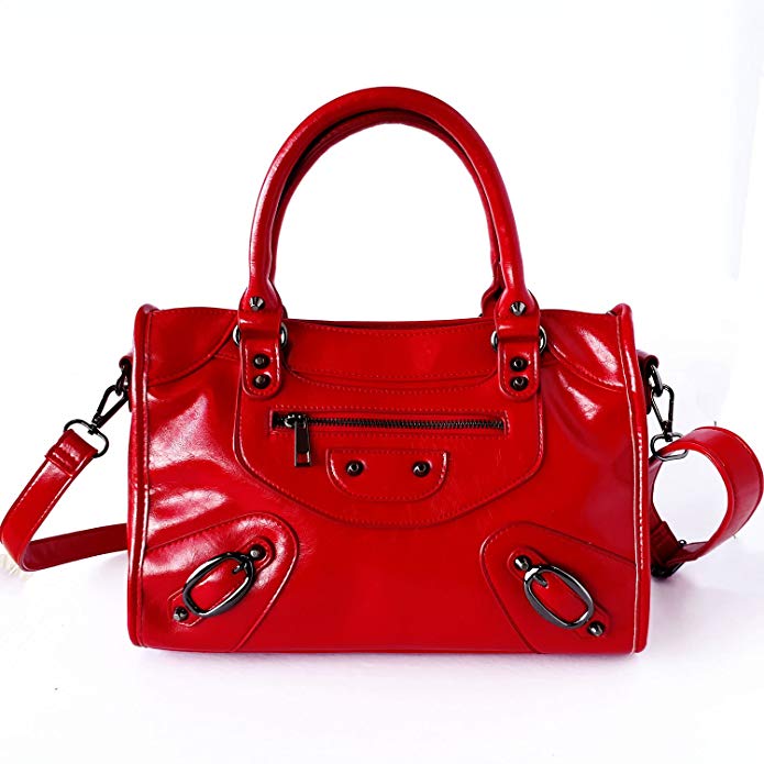 Ladies Satchel Purse Bag Urban Stylish Modern Cute for Everyday in Sassy Red