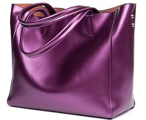 OSONM Womens Pure Color Cow Leather Bag Shoulder Bag Boutique Tote Bags Top Handle Handbag Shopping Bag Review