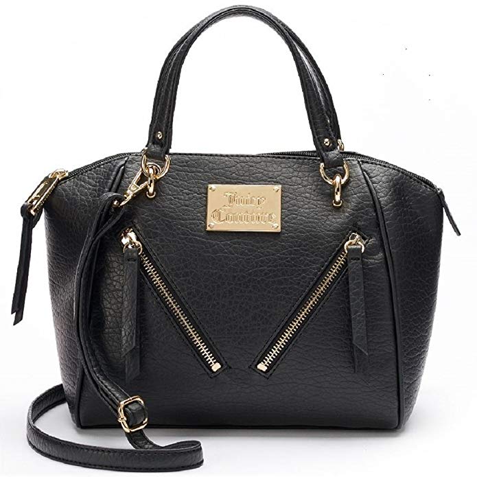 Juicy Couture Diagonal Zipper Satchel - Black