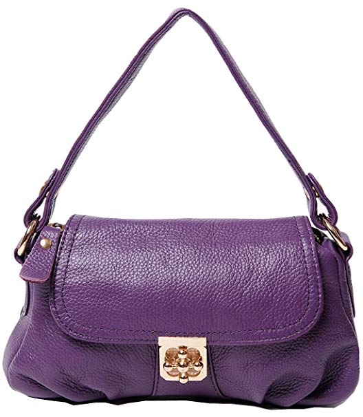 Hereby Kuer Ladies’ Leather Classic Style Soft Tote Top Handle Shoulder Bag Cross Body Handbag