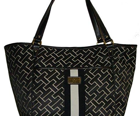 Tommy Hilfiger Women’s Tote Handbag, Large Logo, Large, Black Review