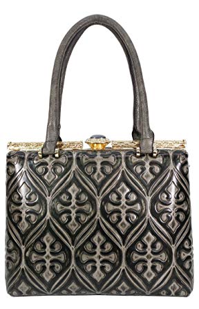 Satispac Women's Handcrafted Vintage Square Tote Handbag