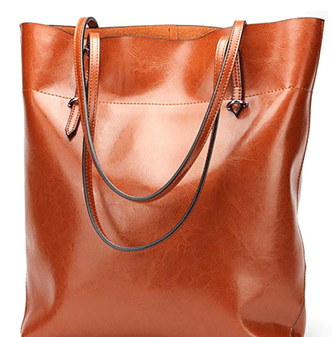 QZUnique Women's Genuine Leather Fashion Simple Style Purse Shoulder Bag