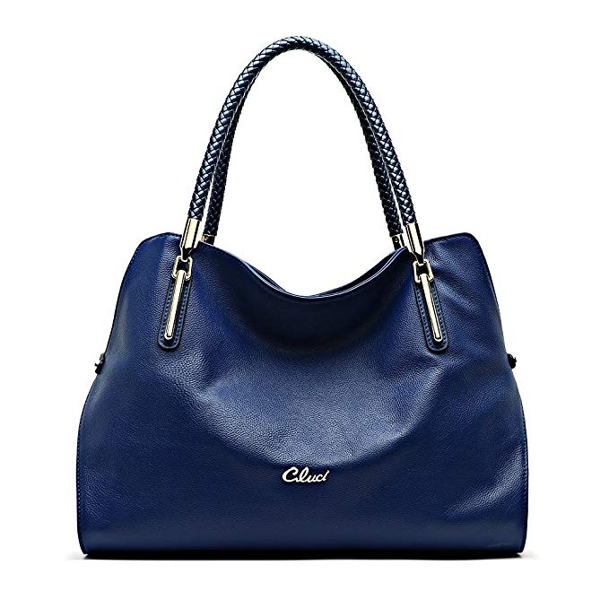 Cluci Leather Handbags for Women Purse Tote Satchel Shoulder Crossbody Bag