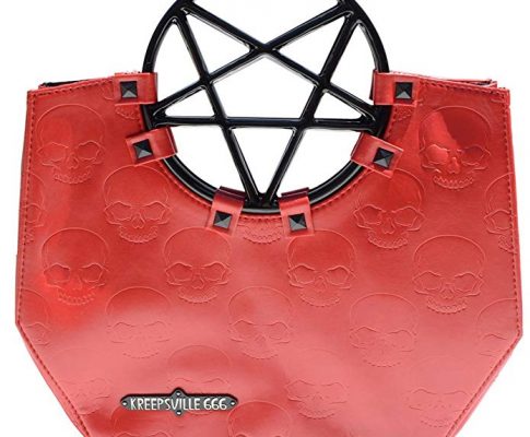 Vinyl Red Pentagram Handle Purse Gothic Halloween Kreepsville 666 Handbag Review