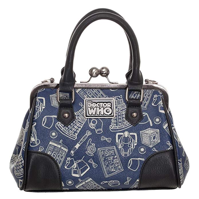 Doctor Who Scribble Art Kisslock Bag Handbag Purse Satchel