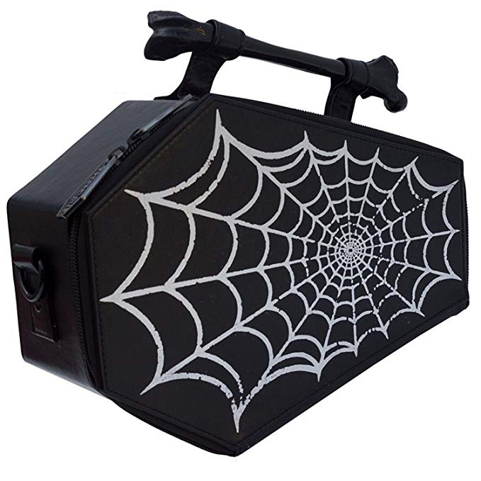 Spiderweb Coffin Purse Spider Web Casket Theme Handbag Kreepsville Halloween