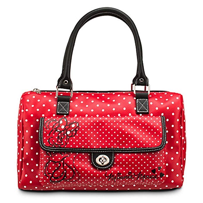 Disney Parks Minnie Mouse Red Polka Dot Barrel Purse