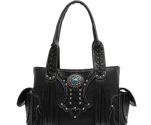 Western Handbag – Classic Concho Embossed Concealed Carry Shoulder Bag with Fringe Review