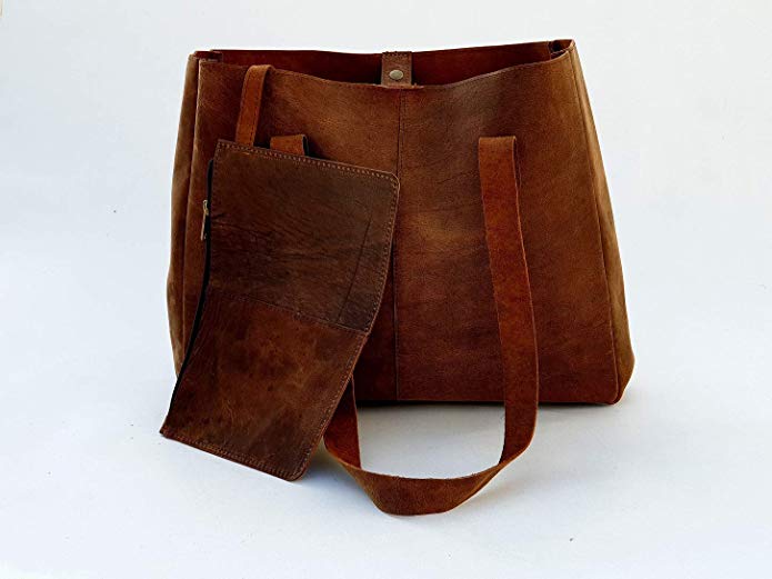 Genuine Soft Buffalo Leather Tote Bag Elegant Shopper Shoulder Bags by Lust Leather