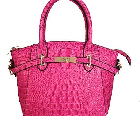 FIORI EE0019 Rose Pink Genuine Crocodile Pattern Cow Leather Handbag. Review