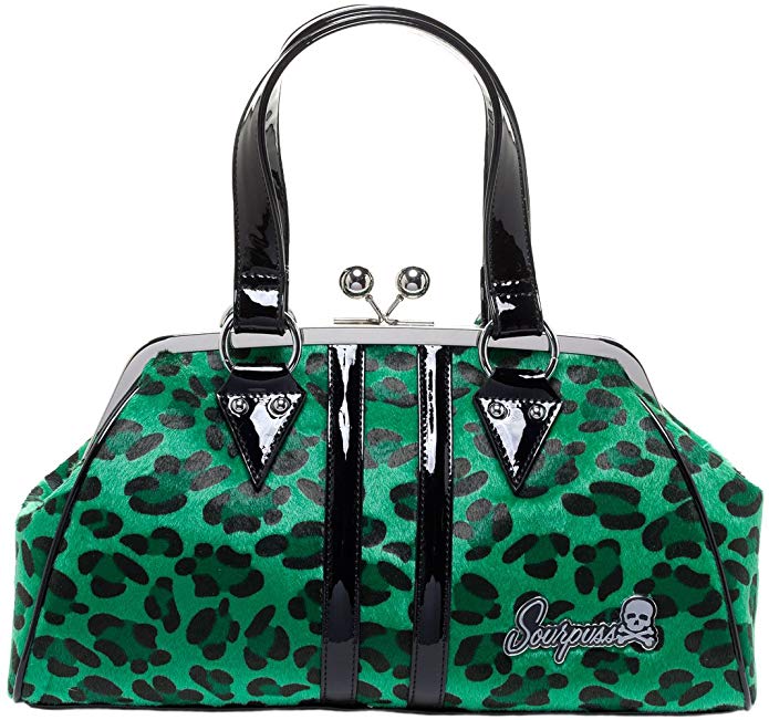 Sourpuss Temptress Leopard Purse Green