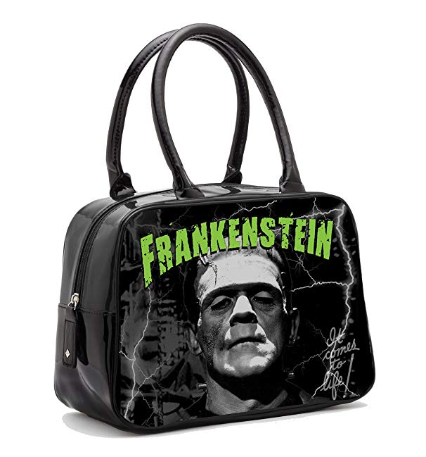 Rock Rebel Boris Karloff Classic 1931 Frankenstein Portrait Bowler Handbag