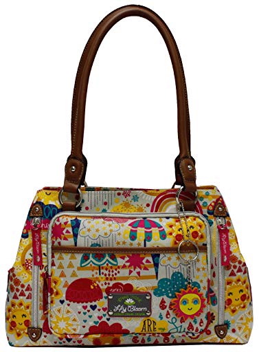 Lily Bloom Maggy Satchel Handbag One Size Beige/red multi