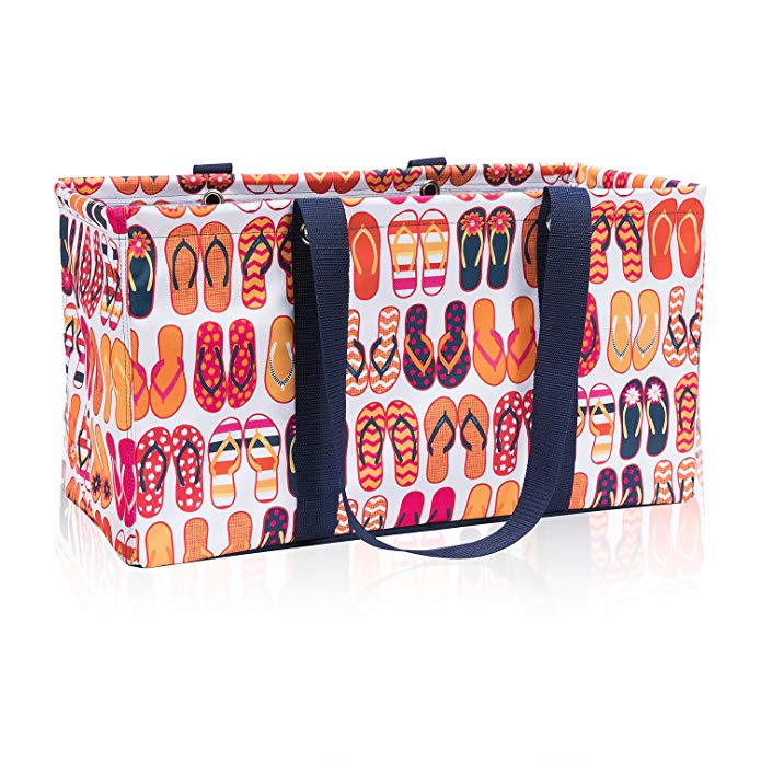 Thirty One Large Utility Tote in Orange Fun Flops - No Monogram - 3121