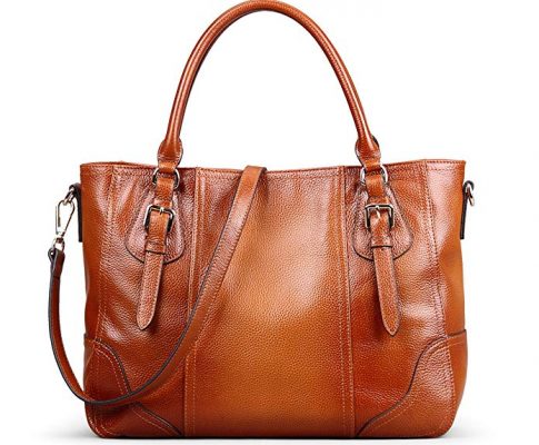 AINIMOER Women’s Vintage Genuine Leather Shoulder Bag Unisex large Capacity Handbags Tote Top-handle Purse Review