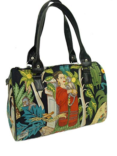 US Handmade Fashion Frida With Monkey Latino Artist Latino Cultural Doctor Bag Satchel Style Handbag Purse Cotton fabric, DRB1511-1