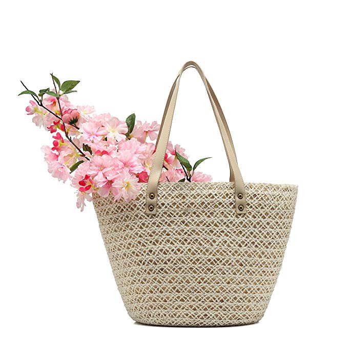 Straw Tote Handbags for Women Top Handle Bags Beach Bags Woven Straw Purses Shoulder Bags for Girls Summer Outfits