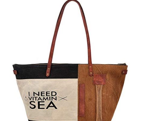 Tote bag for Women, Unique Design, Made of Canvas and Leather, Eco friendly bag, Handbags for Women by Daphne Review